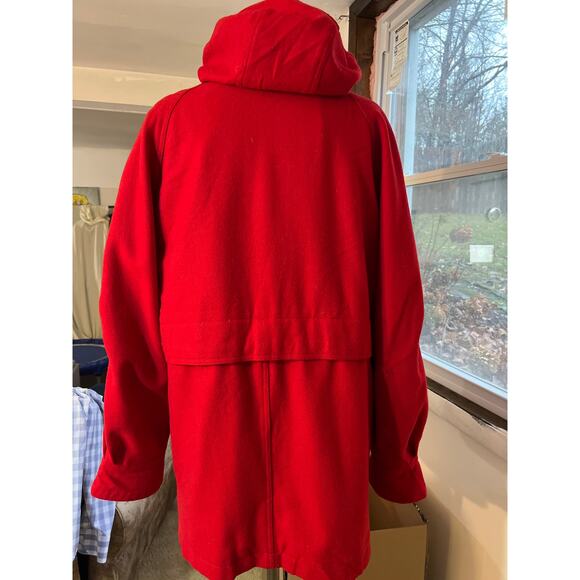 VTG women's Herman Kay wool red blend wool toggle‎ car coat 8 - Picture 6 of 12